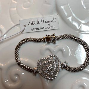 Lovely Cote d"Argent Sterling Silver Heart Bracelet